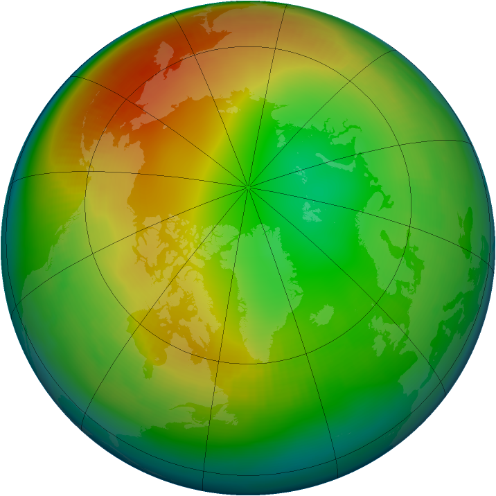 Arctic ozone map for January 2001